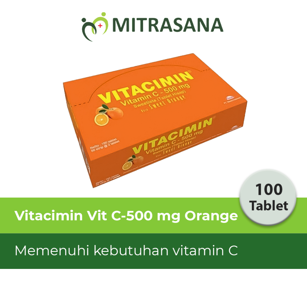 Vitacimin C Original/Orange 500mg 50'S 100tablet