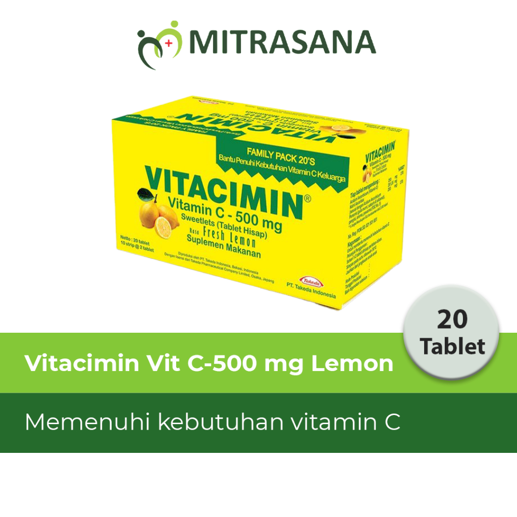 Vitacimin C Original/Orange 500mg 50'S 100tablet