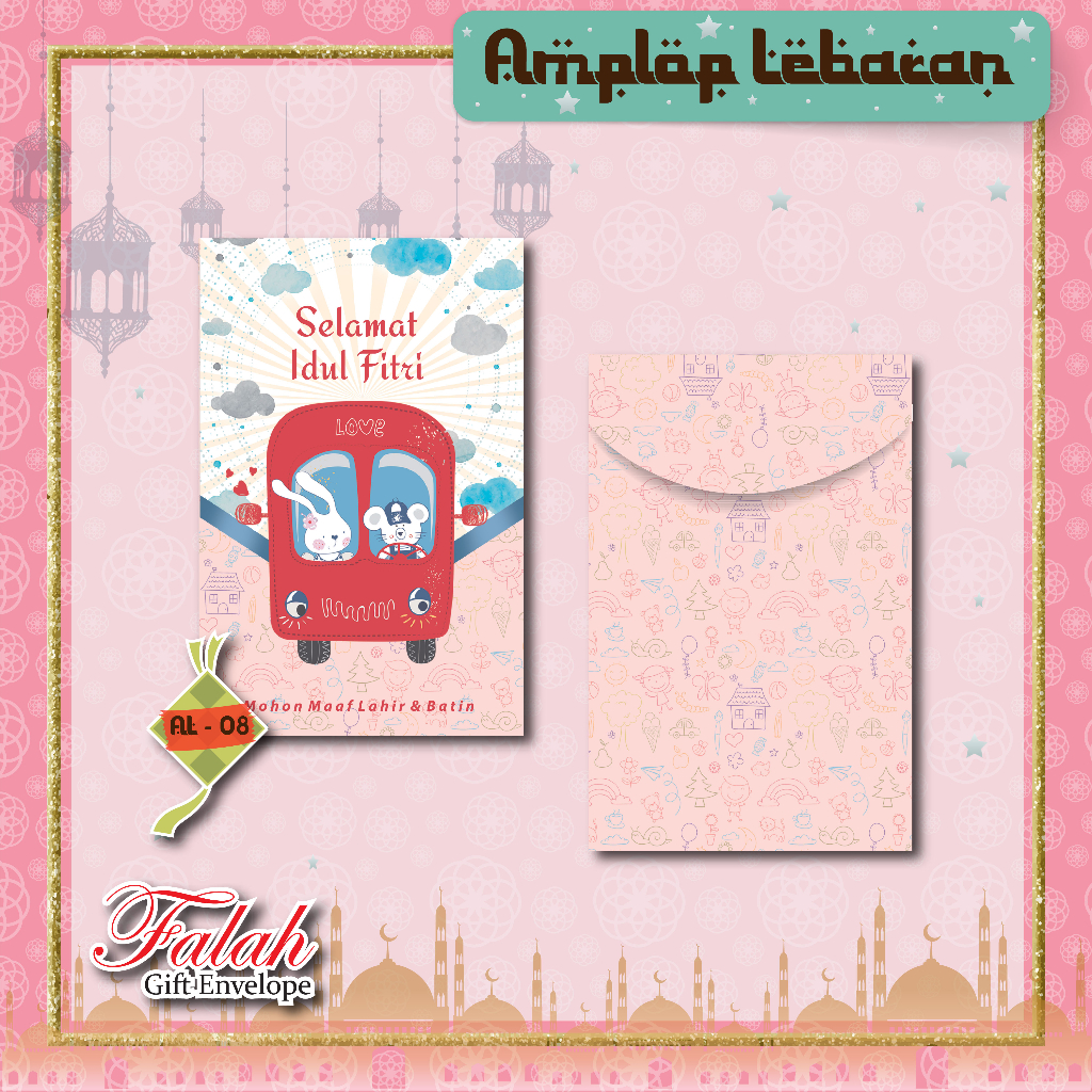 

Amplop Lebaran atau Angpau lebaran kode AL08 muat uang kertas tidak perlu dilipat harga termurah