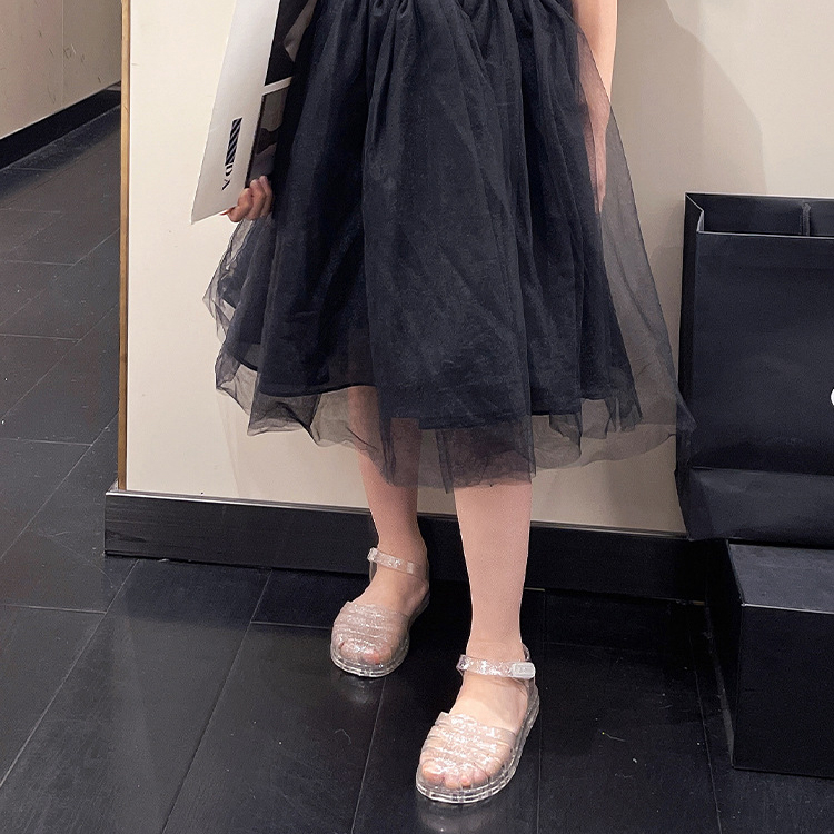 Sandal Jelly Glitter Crystal Slippers Shoes Ukuran ANAK Import