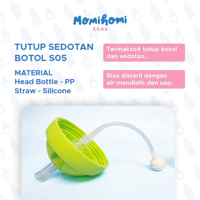 MOMI HOMI S05 Tutup Sedotan Pengganti Dot Aksesoris Botol Susu Bayi / Botol Minum Air Silikon Custom