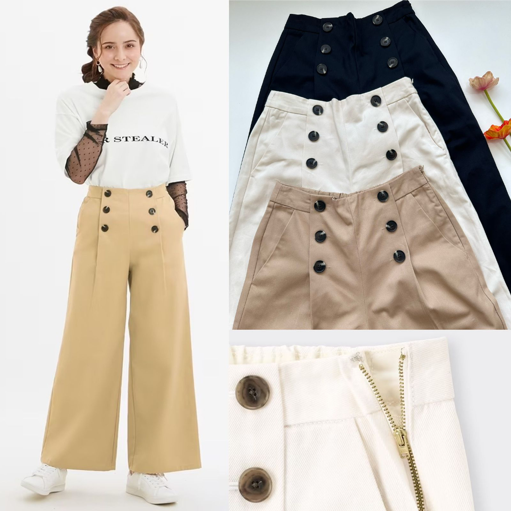 Unq button waist pants