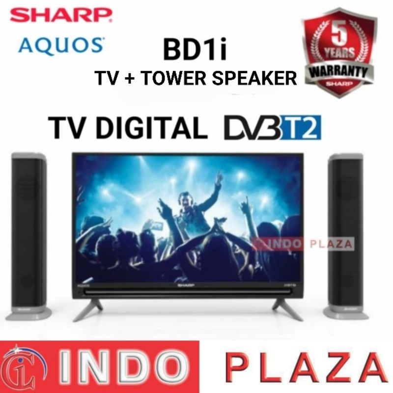 TV SHARP 32 Inch DIGITAL + SPEAKER TOWER 2T-C32BD1i (KHUSUS MEDAN)