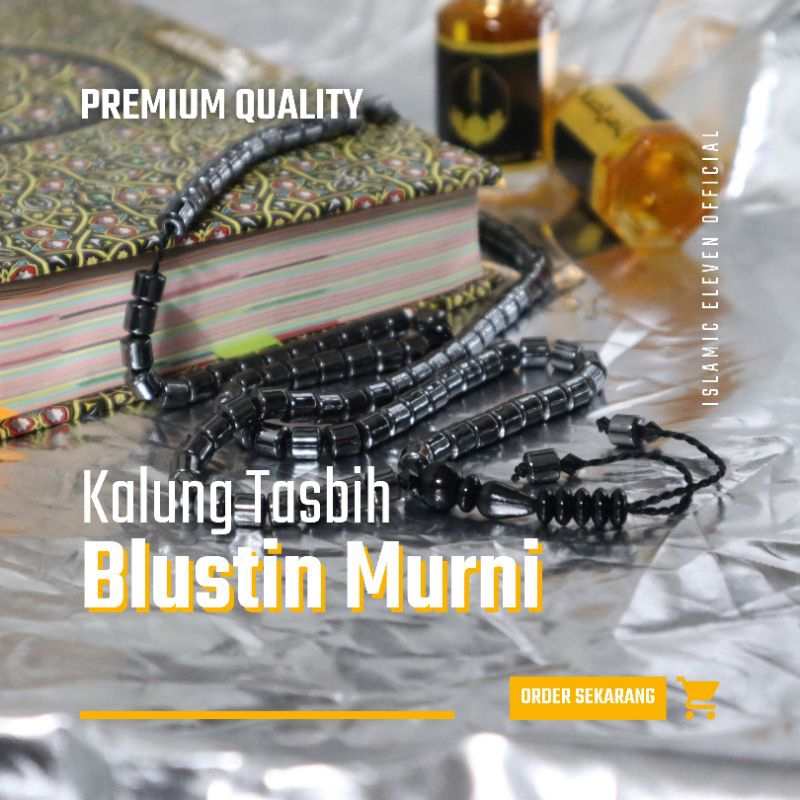 KALUNG TASBIH BLUSTIN - Motif Tabung 99 Butir - Batu Murni Natural Kesehatan, ASLI PREMIUM ORIGINAL 