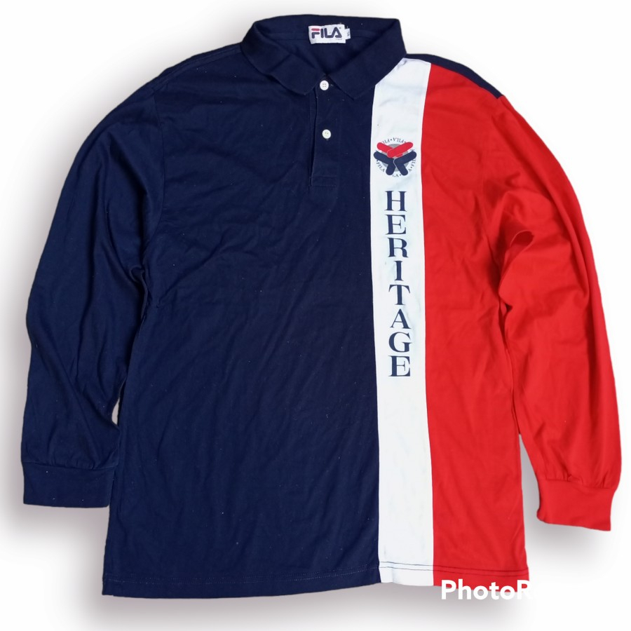 Fila. Long Sleeve. Polo shirt. Vintage SZ L.