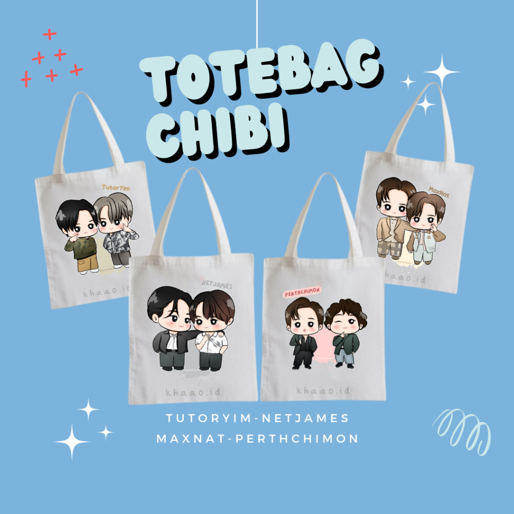 Totebag tote bag chibi mewgulf zeenunew brightwin singkit taynew offgun ohmnon BKPP kaoup forcebook 