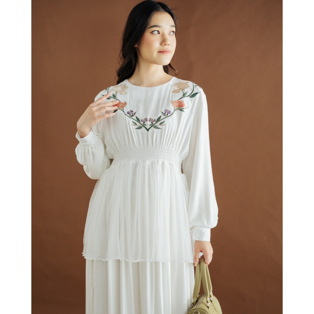 Myrubylicious RUELE LONGDRESS | DRESS WANITA | DRESS RAYON | DRESS MOTIF BUNGA | DRESS BORDIR