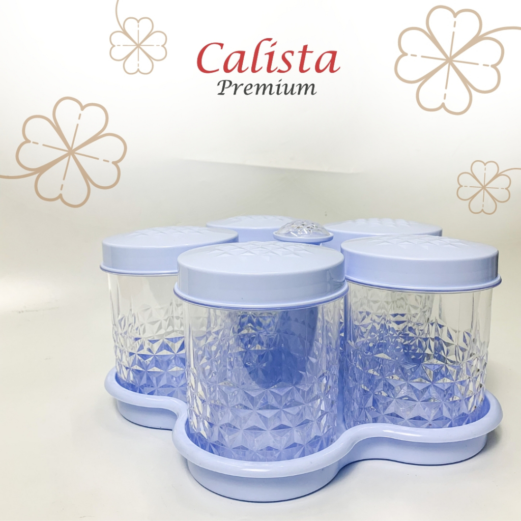 Toples Cantik Calista 5 Daun Mika - Set Toples Plastik 5pcs