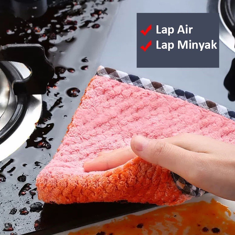Kain Lap Tangan Gantung Microfiber Coral - Hand Towel - Kain lap dapur - Kain lap serbaguna Anti minyak
