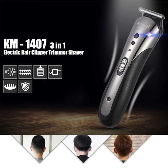 KEMEI 1407 Hair Clipper 4 in 1 Original Mesin Cukur Rambut Jenggot Shaver Kumis Pangkas Rambut