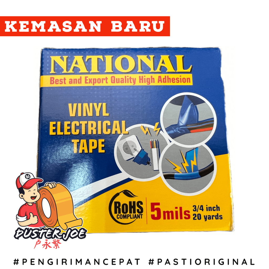 

Isolasi Listrik National PVC Hitam 3/4inch 20yard PER 1 PCS