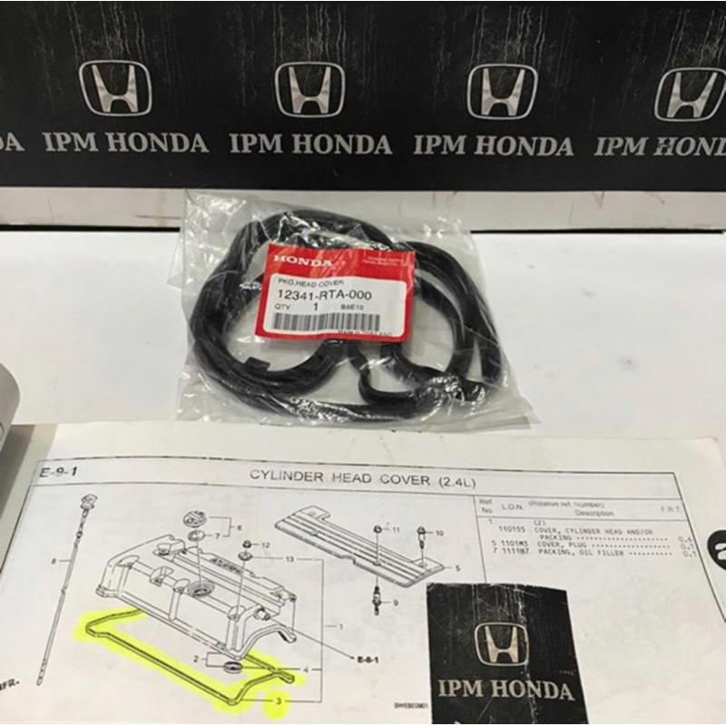 12341 RTA / PNA Paking Packing Tutup Cover Klep Honda CRV GEN 2 RD4 RD5 2002-2006 CRV GEN 3 RE3 2400cc 2007-2012 Civic FD2 2000cc 2006-2011 Accord CM5 2003-2007 Odyssey RB1 2004-2008 Stream 2.0 2000cc 2002-2006