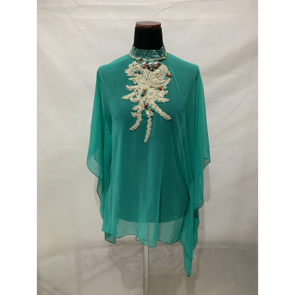 Blouse Muslim Luire by Raden Sirait Green Gamis Kaftan CUCI GUDANG Dress Baju Lebaran