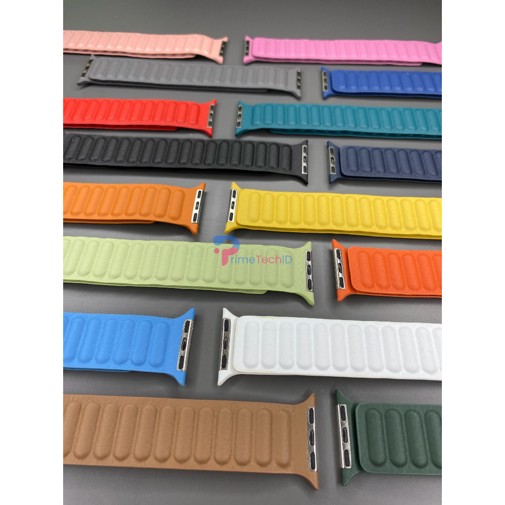 Strap untuk Apple Watch IWO HW 38 40 42 44 41 45 49mm LEATHER LINK MAGNETIC Loop Strap Kulit iWatch Series 1 2 3 4 5 6 7 8 9 ULTRA SE