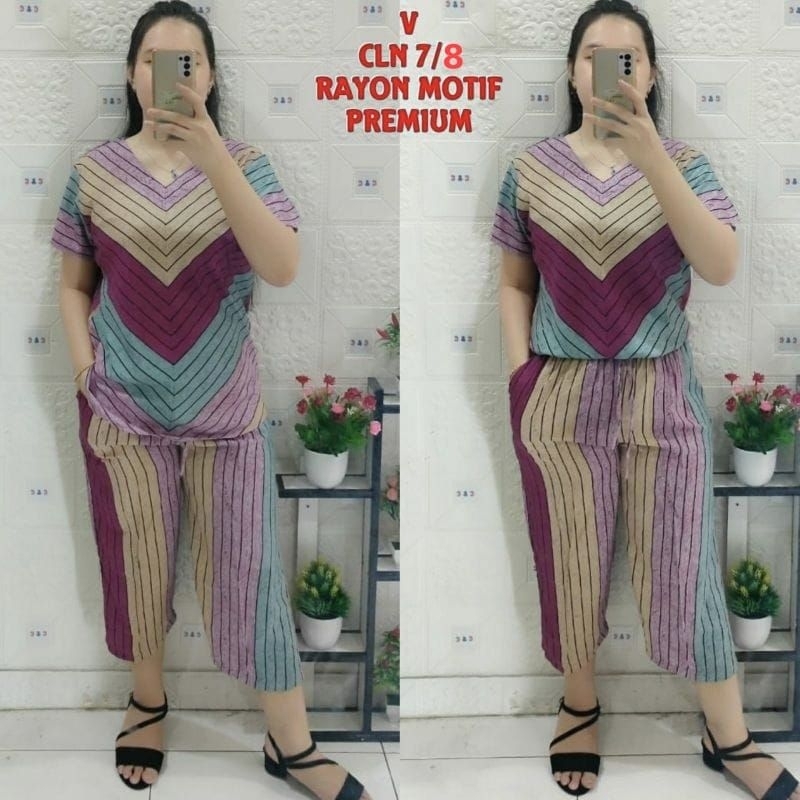 One Set Rayon Premium Super Jumbo Pakaian Sehari-hari Wanita Korean Style