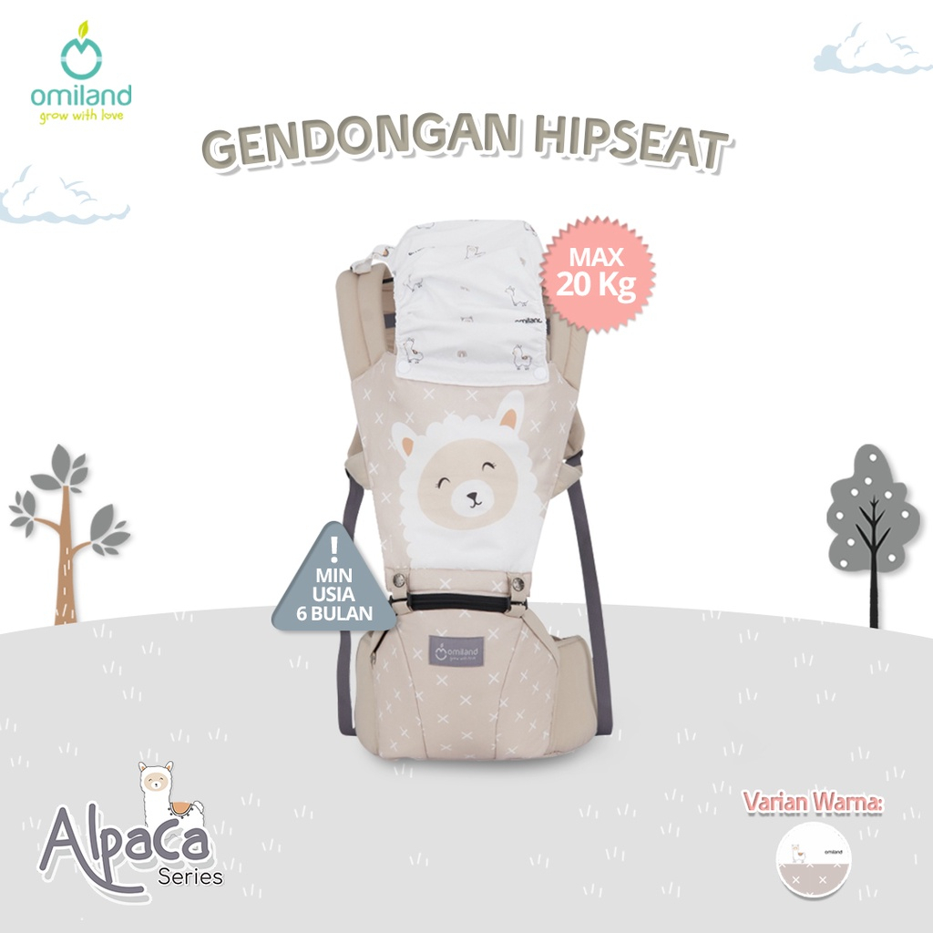 Gendongan Hipseat Alpaca Series Omiland OB15201 OB15202 OB15203 OB15204