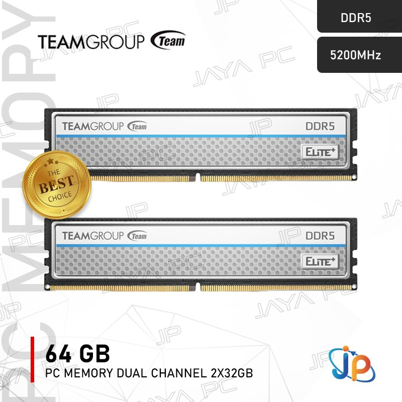 Memory Ram Team Elite Plus DDR5 PC41600 5200Mhz 64GB 2x32GB