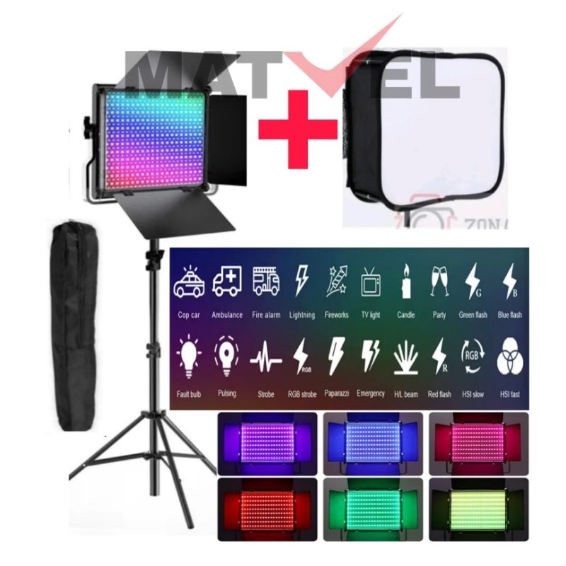 MATVEL 480 RGB LED Video Light 480RGB Lampu Studio Foto Video Shooting Warna Warni Fill Lighting Mak