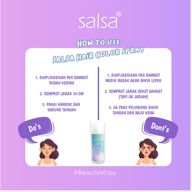 SALSA Instant Mermaid Hair Color Spray | ❤ jselectiv ❤ Semir Rambut Temporary - ORI✔️BPOM✔️COD✔️