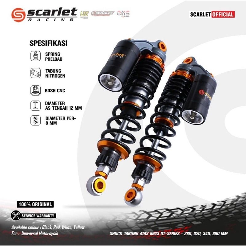 Shockbreaker Tabung Atas Scarlet Original 280mm 320mm 340mm Shock Vega R F1zr Jupiter Z rk king supr