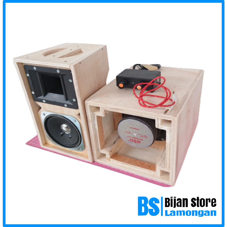 Paket Komplit  Miniatur Sound System 4inch Siap Bunyi lengkap Power Amplifier Mini v1.10 Speaker Audax dan Acr