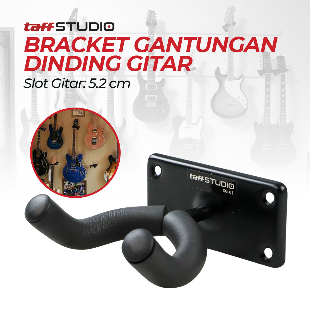 TaffSTUDIO Bracket Gantungan Dinding Gitar - XG-01 - Black