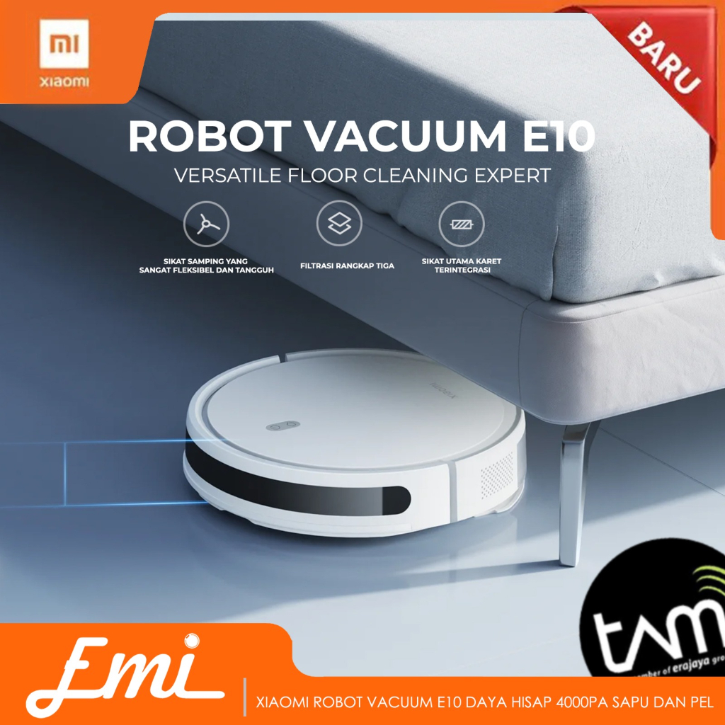 Xiaomi Robot Vacuum E10 Sweep and Mop Daya Hisap 4000Pa Penyedot Debu