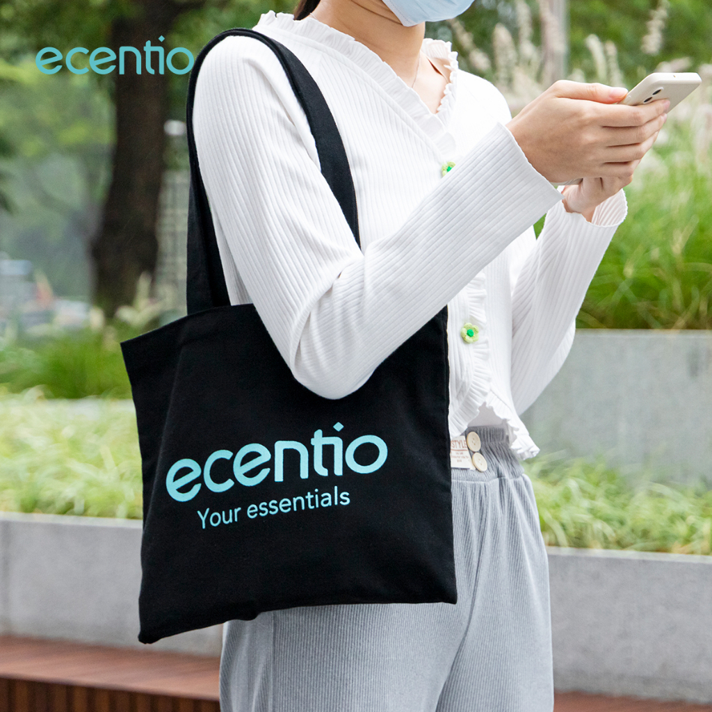 ecentio tote bag kanvas Kantong ramadhan Rampers ONLY/tas tempat makan lunch bag