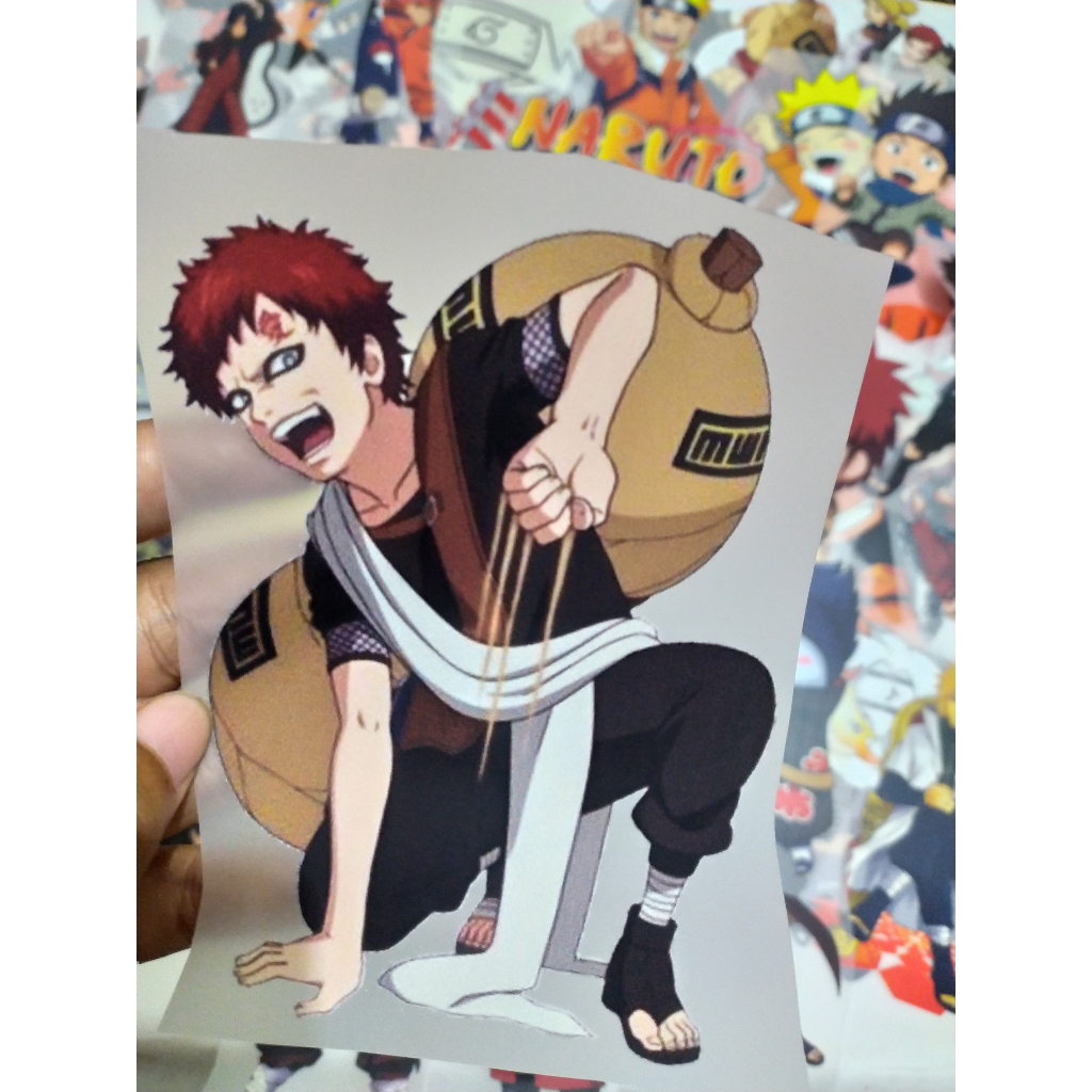 STIKER SABLON SETRIKA KAOS DTF GAMBAR SERIAL FILM NARUTO KARAKTER GAARA UNTUK KAOS TOTEBAG TOPI