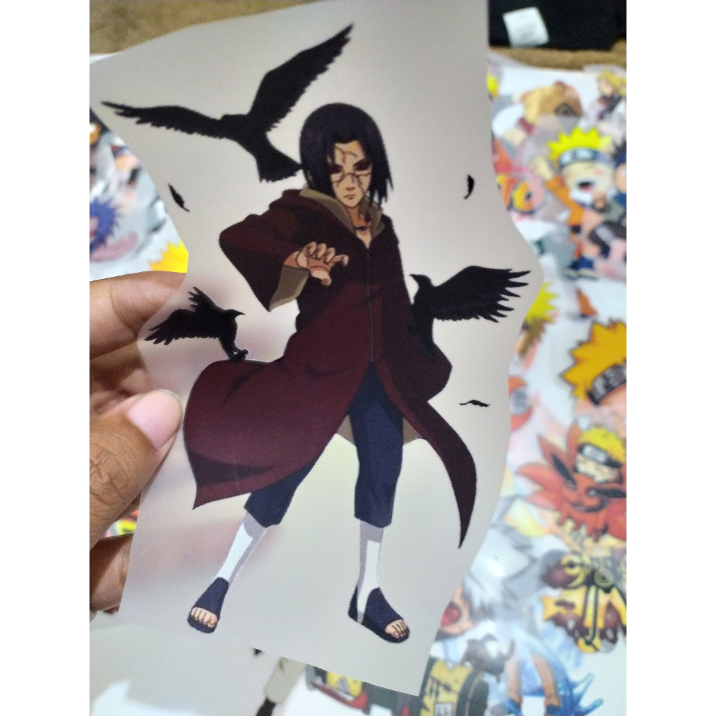 STIKER SABLON SETRIKA KAOS DTF GAMBAR SERIAL FILM NARUTO KARAKTER ITACHI UCHIHA UNTUK KAOS TOTEBAG T