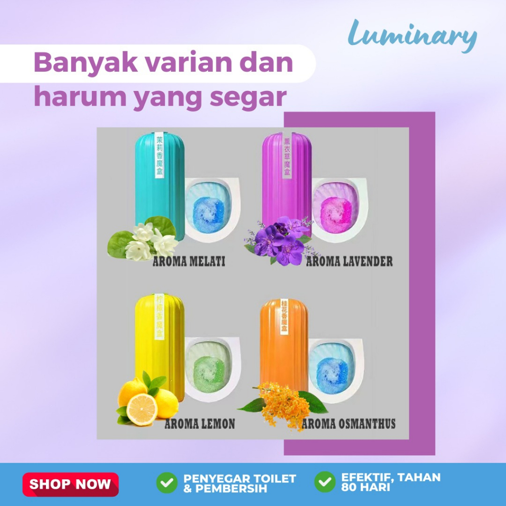 Pembersih Penyegar Pengharum Kloset Kamar mandi  Automatic Cleaner WC Tahan 80hari Deodorant Cleaner Toilet Tank Detergent Capsule Bathroom Perfume Termurah