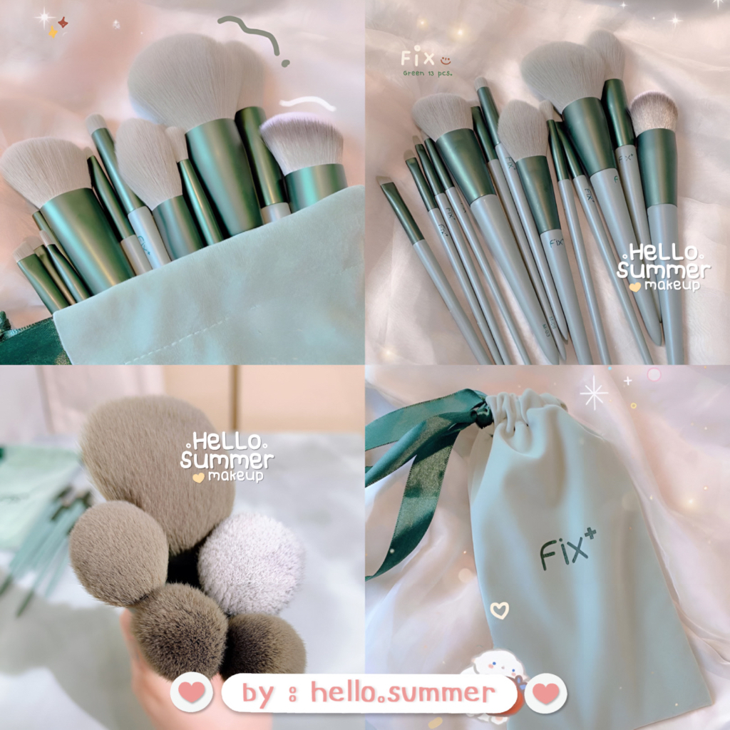 Fix Professional Kuas Makeup Brush Set 13pcs + Pouch Lengkap High Quality