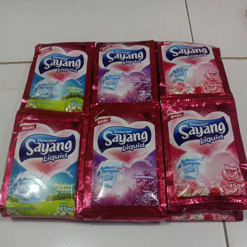 sayang liquid cair 45mli 3 variant (12 sachet)