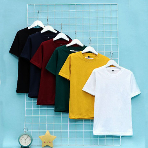 KAOS PAKETAN 6PCS POLOS ANAK-ANAK LENGAN PENDEK | WARNA RANDOM/COTTON/TSHIRT/UNISEX Fashion Anak