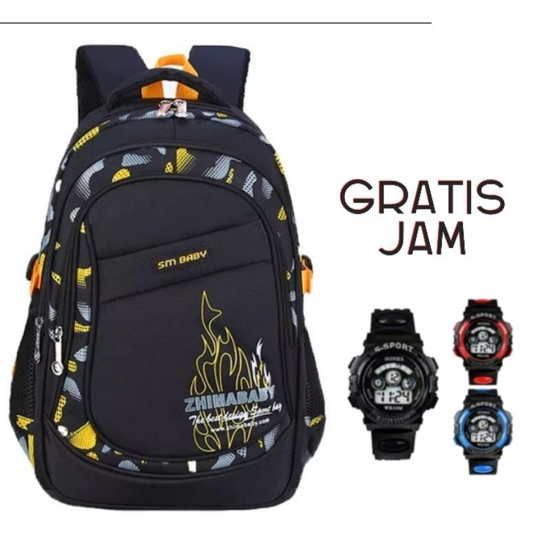 tas ransel sekolah anak tas anak laki laki sd bonus jam tangan