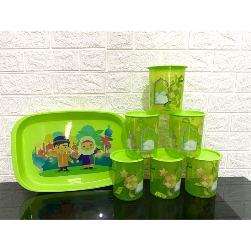 PROMO TERBARU toples calista super jumbo set 7in1/toples tobaki plus nampan / toples calista kue lebaran / toples plus nampan islamic modern / toples lopan calista set 7in1