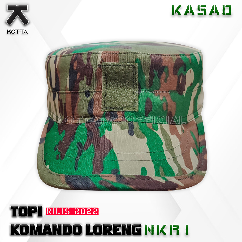 TOPI LORENG NKRI TERBARU - TOPI RIMBA NKRI TERBARU - TOPI PET KOMANDO LORENG KASAD NKRI TERBARU