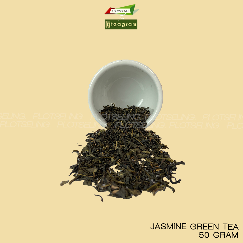 Teh Hijau Single Origin JASMINE GREEN TEA Kemasan 50gr Teh Seduh Rumahan Teh Seduh Kafe Daun Teh Hijau Asli Bukan Teh Bunga Mix Tea Blend Minuman Teh Sehat Diet Wanita