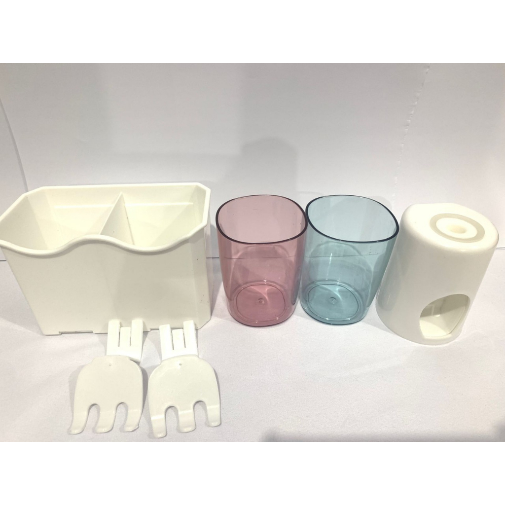 (550G) SHENAR TOOTH BRUSH HOLDER 2 IN 1/DISPENSER ODOL/RAK SIKAT GIGI ORGANIZER/HOLDER SIKAT GIGI/TEMPAT SIKAT GIGIRAK KAMAR MANDI