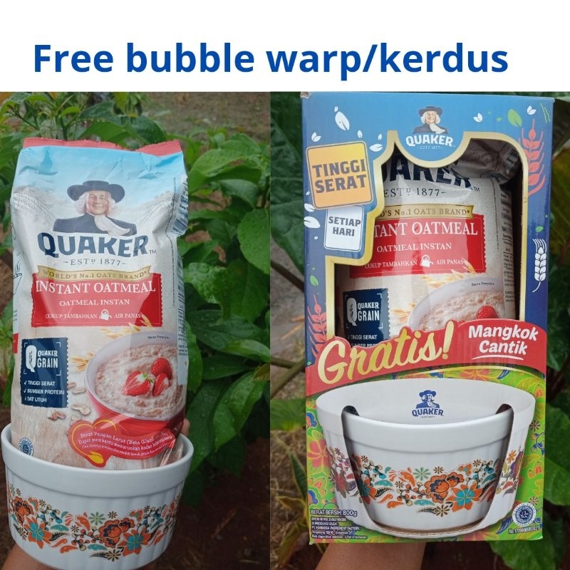 QUAKER INSTAN FREE MANGKOK 800 GR,QUAKER OATMEAL 800 GR,QUAKER OATMEAL FREE MUG BOWL ,QUAKER OATMEAL