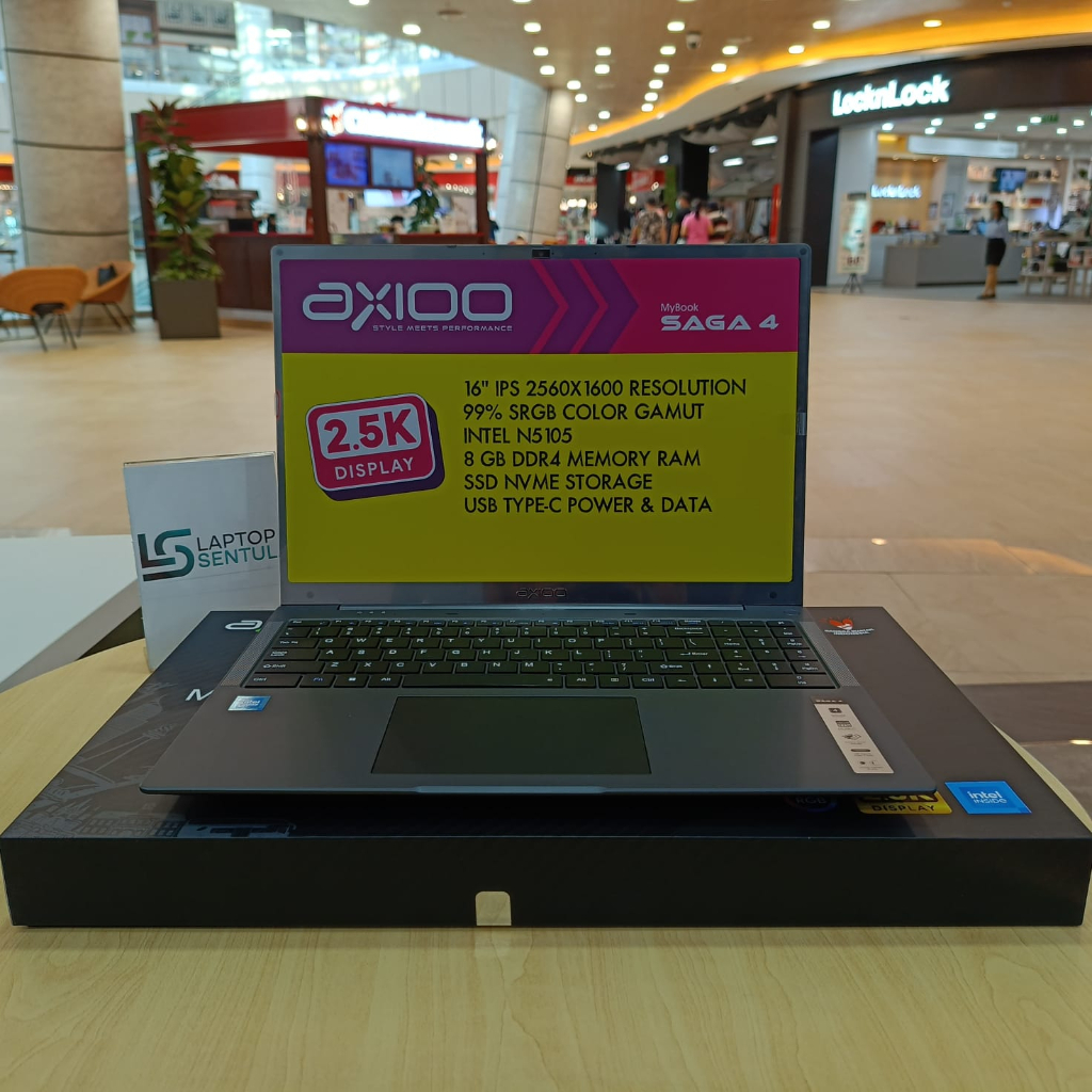 AXIOO MYBOOK SAGA 4 N5105 8GB 256SSD W11 16.0 WQXGA 2.5K ORIGINAL TERMURAH
