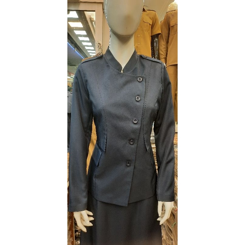 Seragam guru seragam kerja navy Setelan rok A
