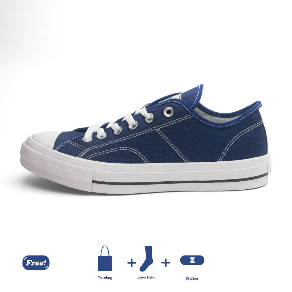 Zasaka - Sepatu Rungkad Navy Sneakers Casual Pria Wanita