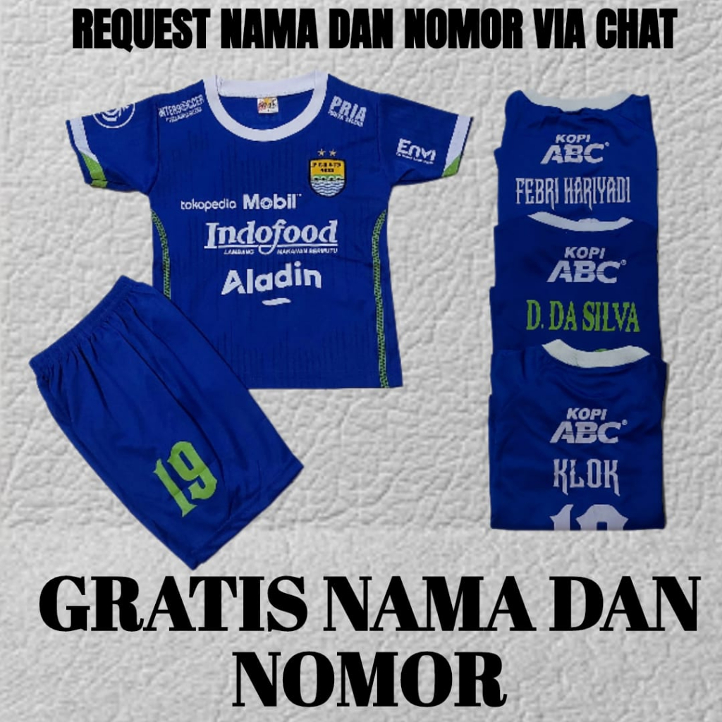 Jersey baju bola anak persib/setelan baju bola anak persib bandung