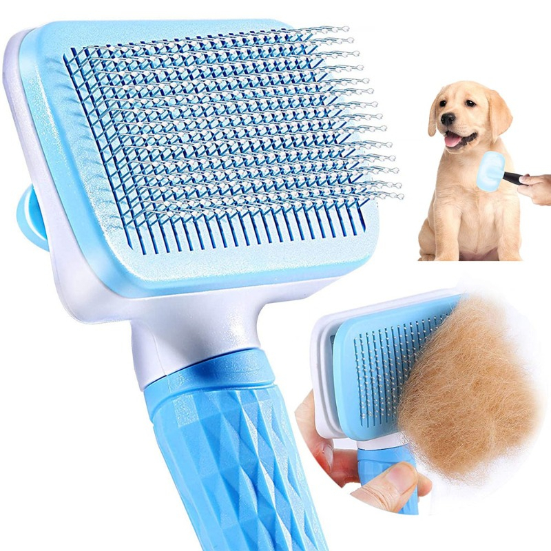 Sisir Rambut Binatang Peliharaan Hair Removal Grooming Comb - UF10 - Blue