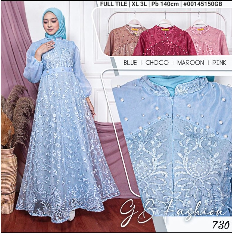 Dress Brukat Tile Mix Organza