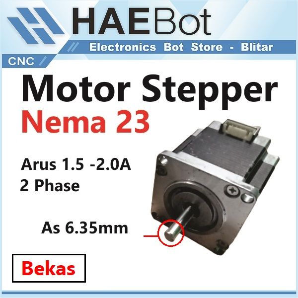 [HAEBOT] Nema 23 57 Mikro Stepper Motor 57mm 54mm CNC 3D Printer Mekanik Slider 1.5A 2.3A Kuat axis Dinamo Induksi Mesin Router Engraver Laser Stepping Drawing