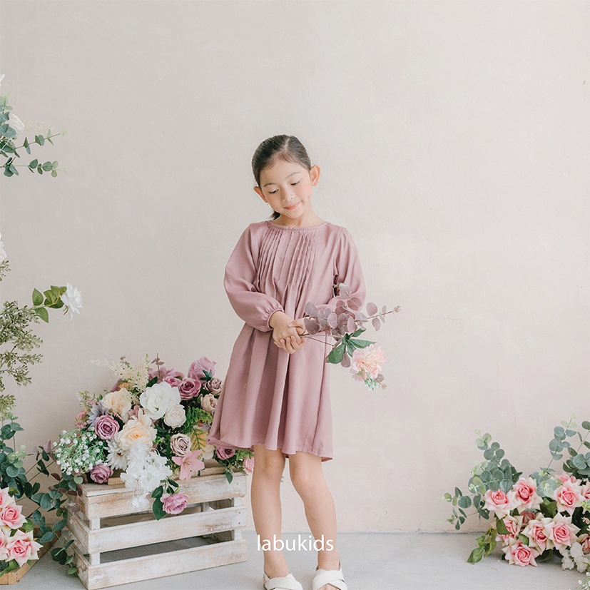 Labu Kids - Mina Bow Dress / Gaun Baju Lebaran Anak Perempuan Raya Collection