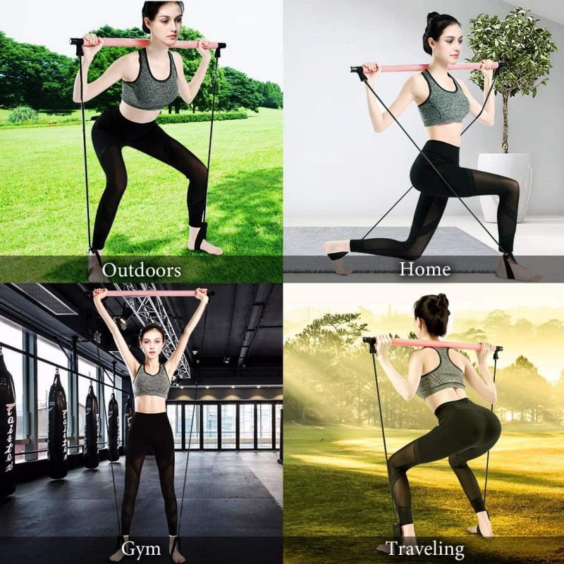 Alat Tali Senam Yoga Portable Pilates Studio Resistance Band Yoga Stick Tali Olahraga Pilates Tube Tongkat Pilates