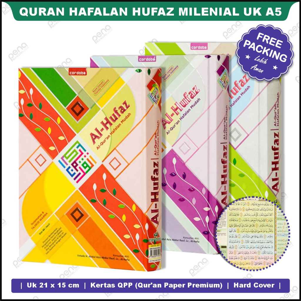 Alquran Tanggung Al Quran Terjemah Tajwid Al Hufaz Millenial Alquran Ukuran A5 HC Cordoba Quran Warna